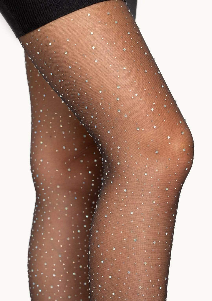 Nude Sparkling Rhinestone Pantyhose Tights, Hosiery