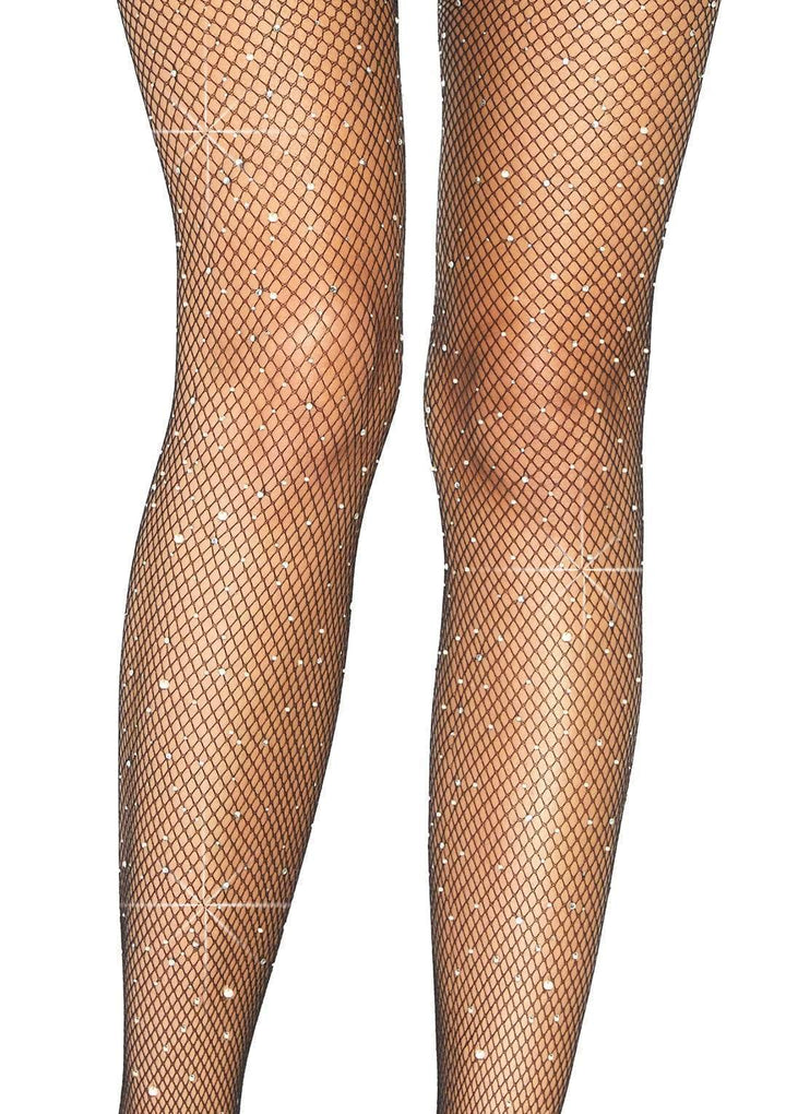 Rhinestone Fishnets Tights, Crotchless Tights, Bedazzled Fishnet