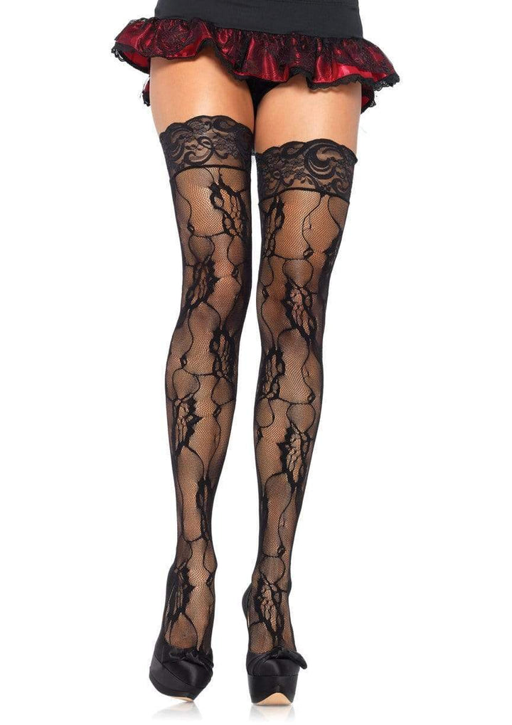 Rose Lace Thigh High Stockings, Women's Hosiery