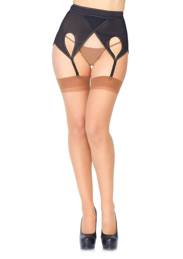 Scale Net Stockings with Attached Garter