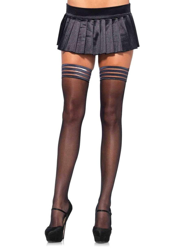 color_black | Leg Avenue Amy Stay Up Thigh High Stockings