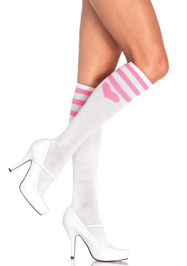 color_white | Leg Avenue Sweetheart Athletic Knee Socks