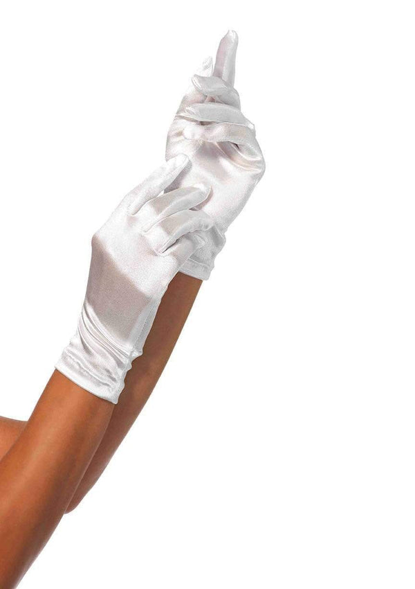 color_white | Leg Avenue Satin Wrist Length Costume Gloves